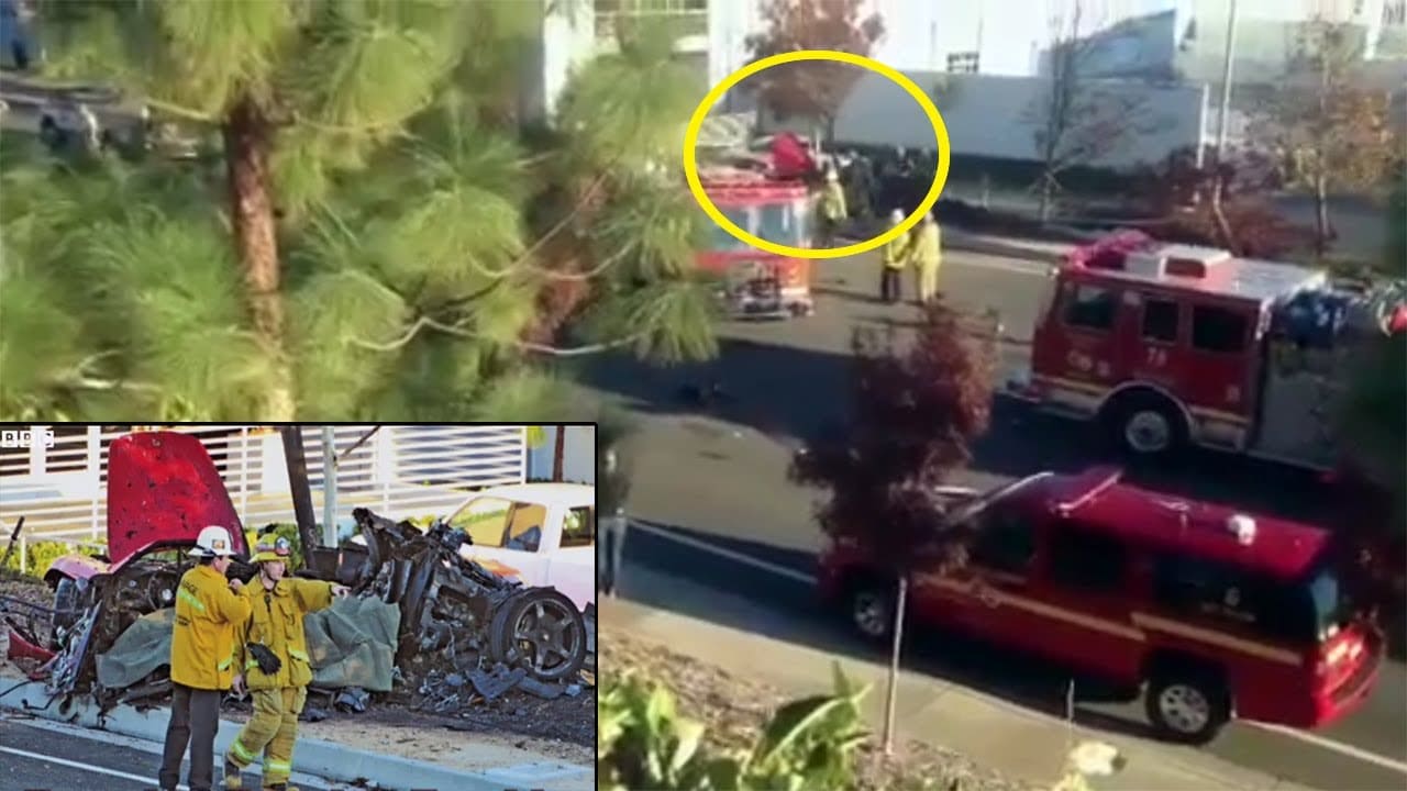 Paul Walker Dies car crash – Paul Porsche Car on fire caught on camera [RAW FOOTAGE] 2013