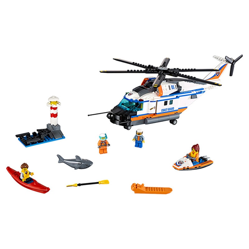 10754 City Series Heavy Rescue Helicopter 60166 Children's Building Block Toy Gifts