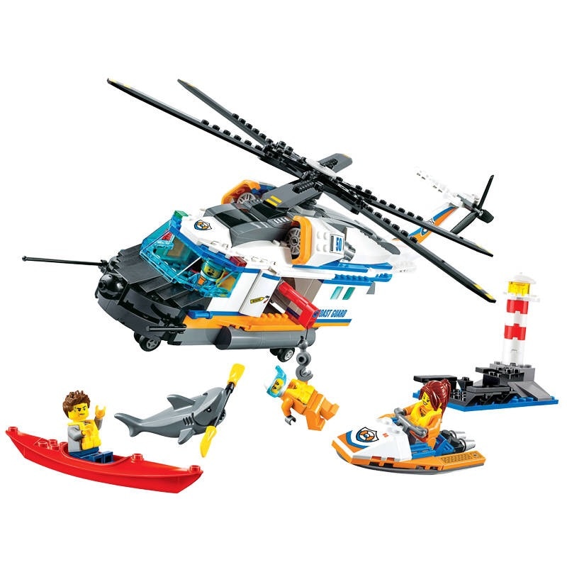 10754 City Series Heavy Rescue Helicopter 60166 Puzzle Assembled Children's Building Block Gifts