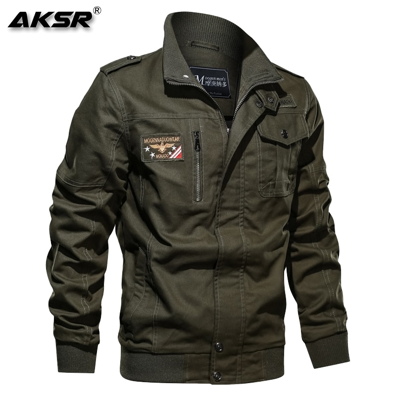 AKSR Men Brand Clothing Fashion Cotton Military Jacket Autumn Winter Soldier Pilot Jackets Male Bomber Jackets Plus Size 6XL