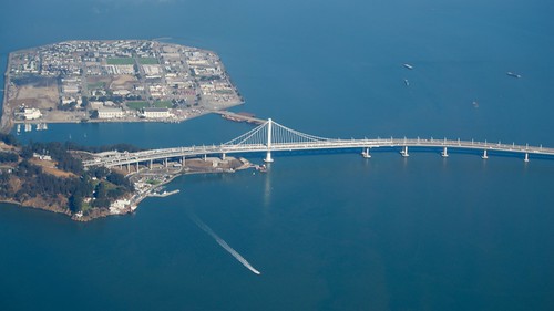 an francisco bay bridge eastern span from airplane... (Photo: wbaiv on Flickr)