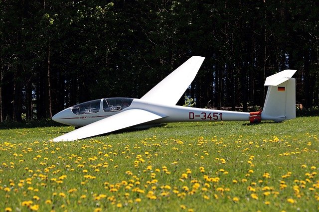 glider, meadow, flying