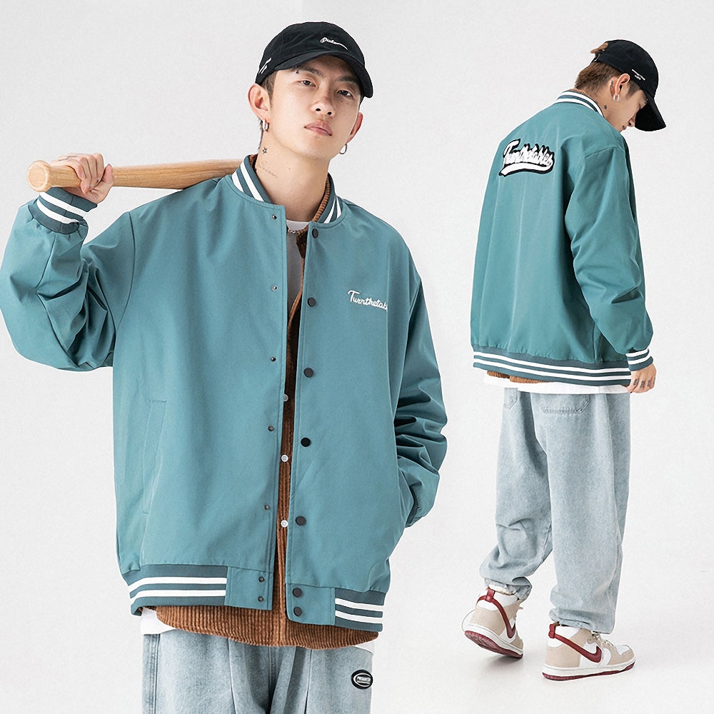 Man Plus Size Casual Jacket Korean Style Windbreaker Loose Coat Student Ins Baseball Uniform Tide Windproof Pilot Male Outwear
