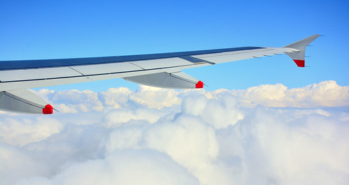 airplane wing clouds flying white airbus altitude nikon... (Photo: M McBey on Flickr)