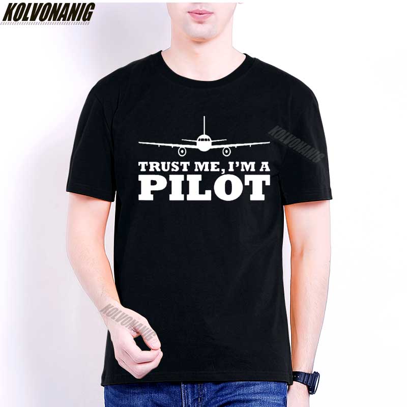 TRUST ME IM A PILOT Plane Graphic Oversized Tee Shirt Flying Pilot Gift Fashion Branded Men's Clothing 100% Cotton T-Shirt Tops