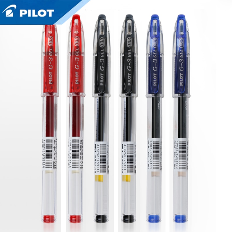 12Pcs PILOT G-3 Gel Gel Pen 0.38mm/0.5mm Bullet Business Signature Office Book Writing Pen Quick-Dry Color Rich Writing Smooth