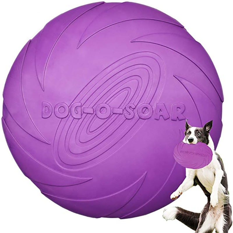 Dog Flying Disc Toy Pet Training Rubber Interactive Toy Durable Soft Natural Floating Flying Saucer for Puppy Outdoor Flight