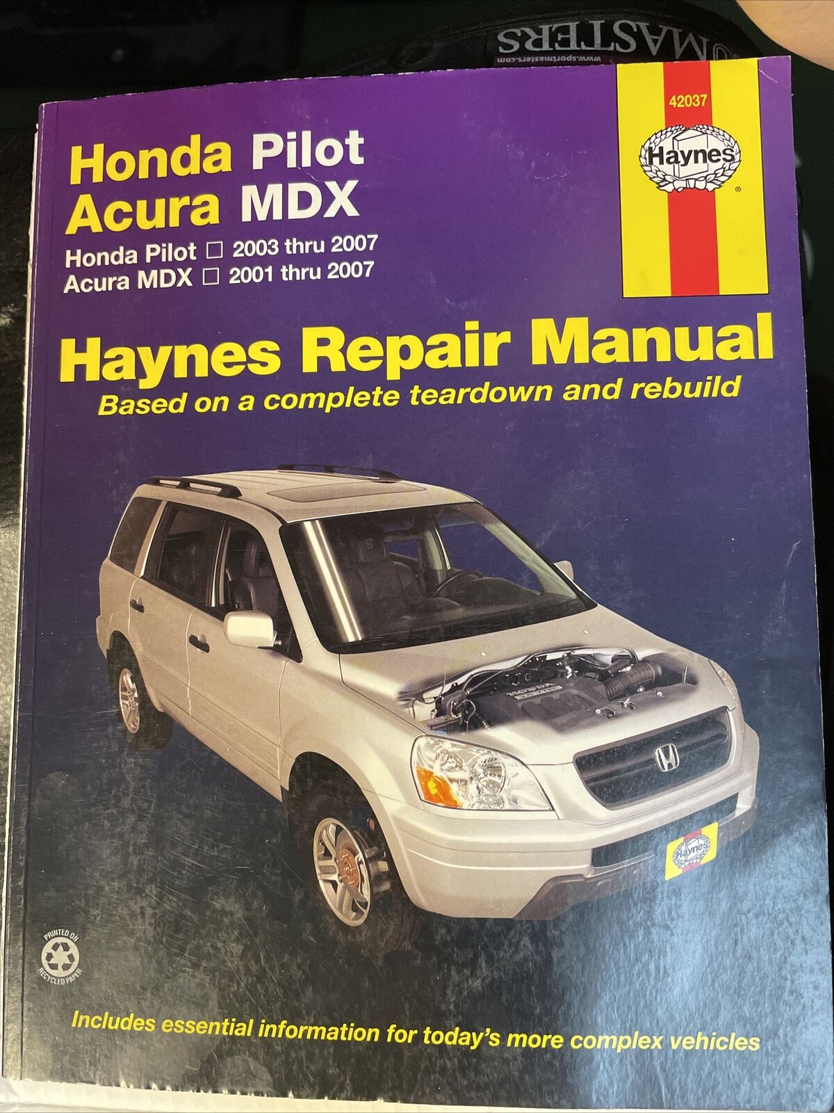 Haynes Car Repair Manual.Honda Pilot 2003-07. Acura 2001-07.(Extra Instructions)