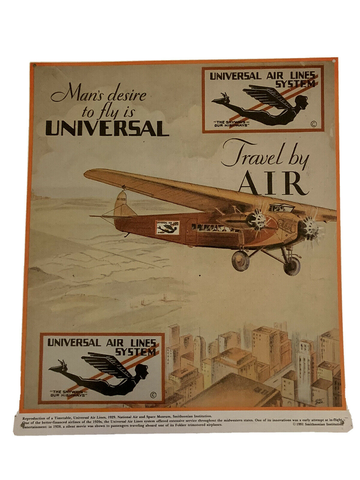 “Vintage” Man’s Desire To Fly Is Universal Travel By Air Smithsonian 1991